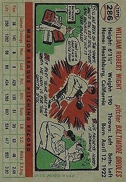 1956 Topps #286 Bill Wight - NM