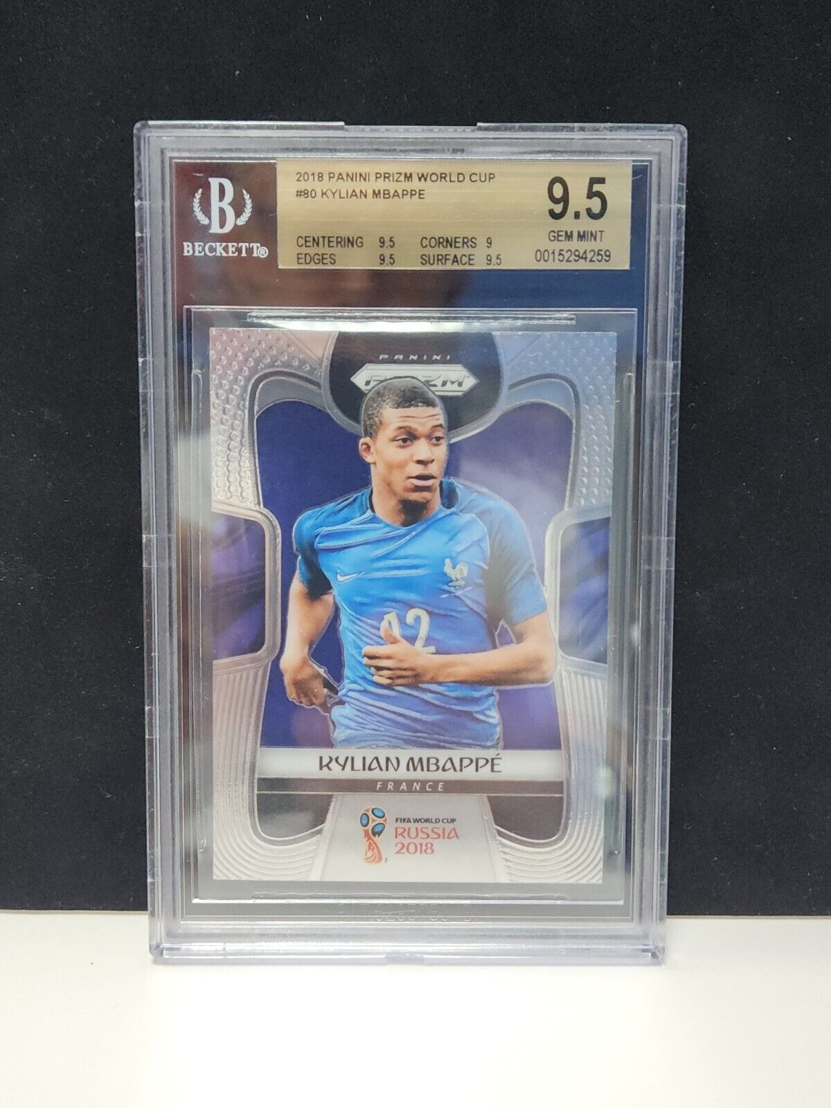 2018 Panini Prizm World Cup #80 Kylian Mbappe BGS 9.5