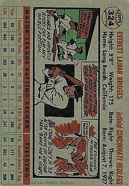 1956 Topps #324 Rocky Bridges - NM