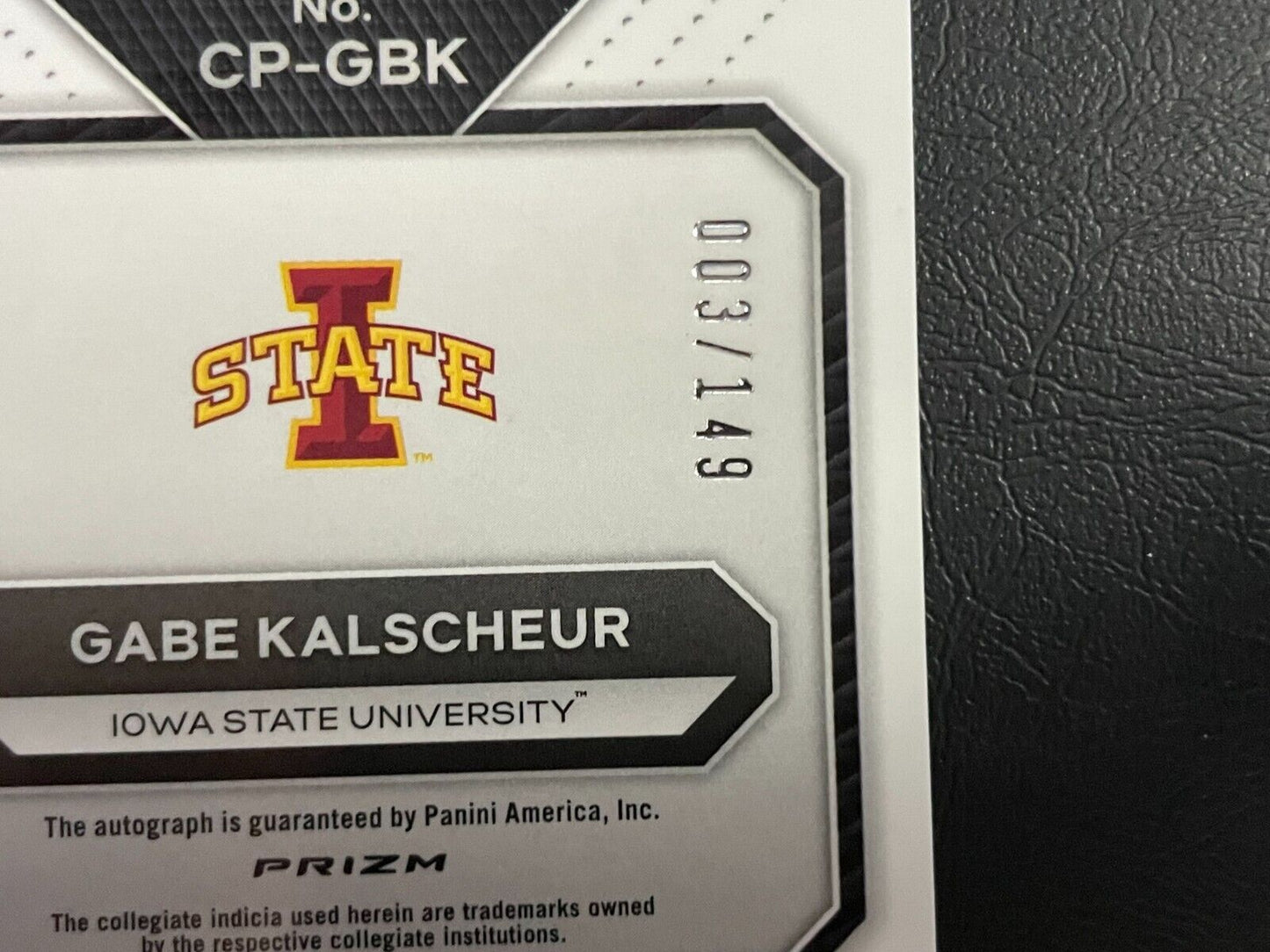 2023 Panini Prizm Draft College Penmanship Gabe Kalscheur RC Auto Blue /149