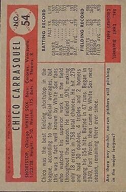 1954 Bowman #54 Chico Carrasquel - NM