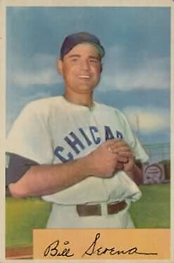 1954 Bowman #93A Bill Serena .983/.966 Fielding Avg. - NM