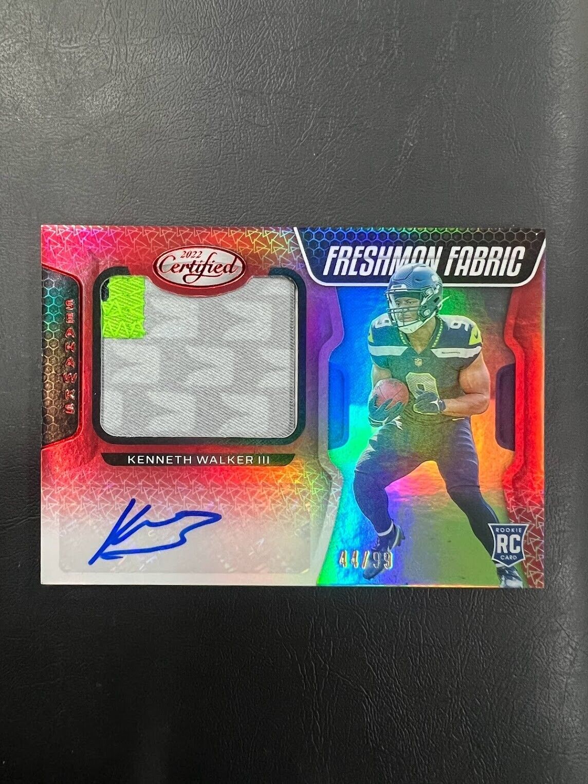 2022 KENNETH WALKER III RPA #'d /99 Red SSP Rookie Patch Auto Certified J