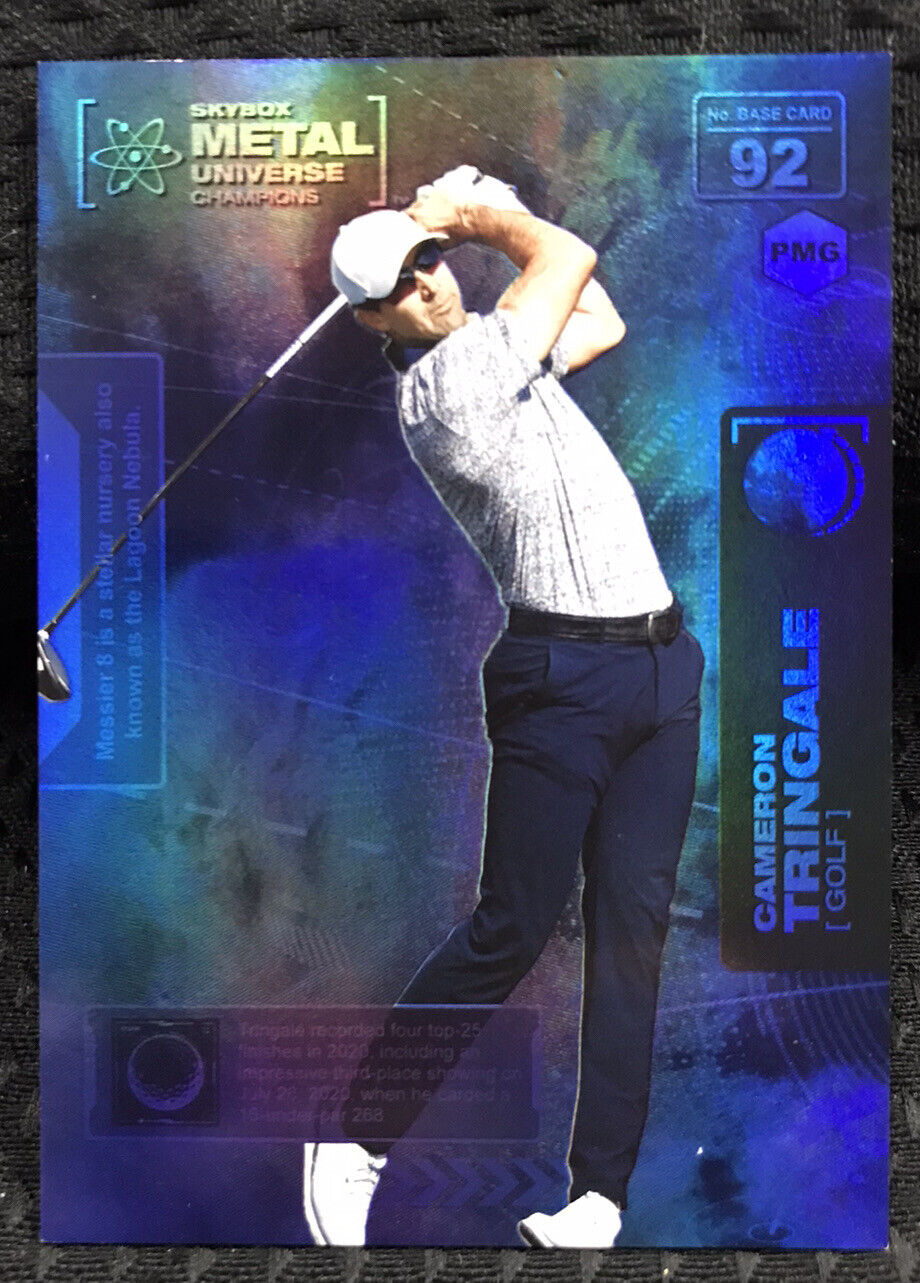 2021 Skybox Metal Universe Champions CAMERON TRINGALE Blue PMG #22/25 GOLF SSP