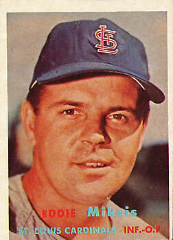 1957 Topps #350 Eddie Miksis - Vg+