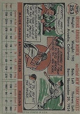 1956 Topps #253 Irv Noren - Vg+