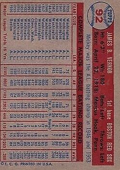 1957 Topps #92 Mickey Vernon - NM