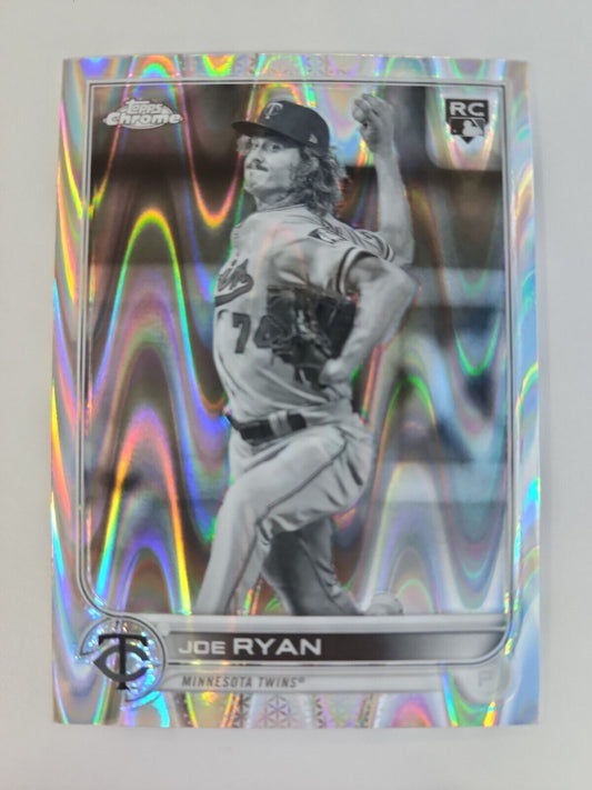 2022 Topps Chrome SONIC JOE RYAN BLACK & WHITE RAY WAVE REFRACTOR RC #48 - Twins