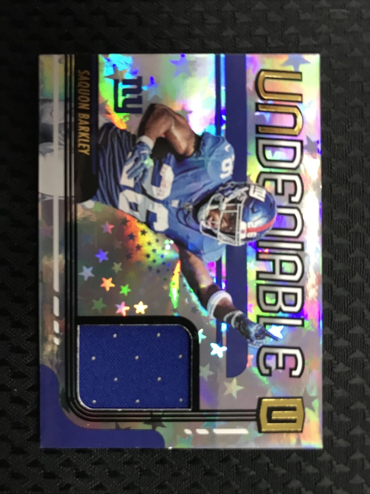 2019 Panini Unparalleled Undeniable Astral Jersey Patch SAQUON BARKLEY /150