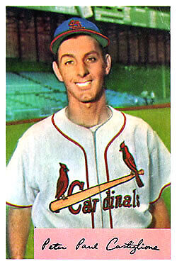 1954 Bowman #174A Pete Castiglione .966/.959 Fielding Avg. - NM