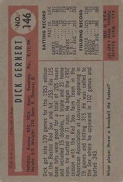 1954 Bowman #146 Dick Gernert - NM