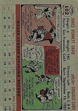 1956 Topps #102 Jim Davis - NM