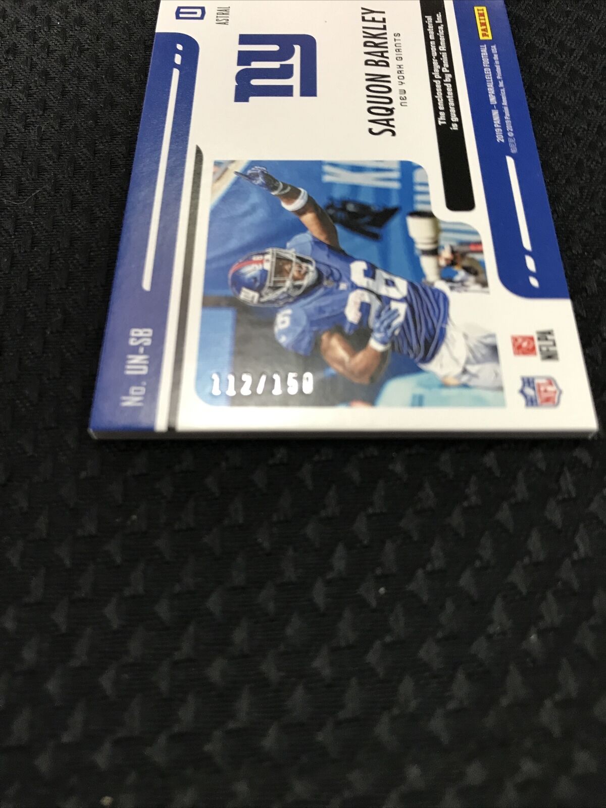 2019 Panini Unparalleled Undeniable Astral Jersey Patch SAQUON BARKLEY /150