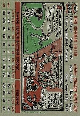 1956 Topps #243 Sherm Lollar - NM