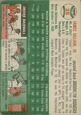 1954 Topps #35 Junior Gilliam - Vg+