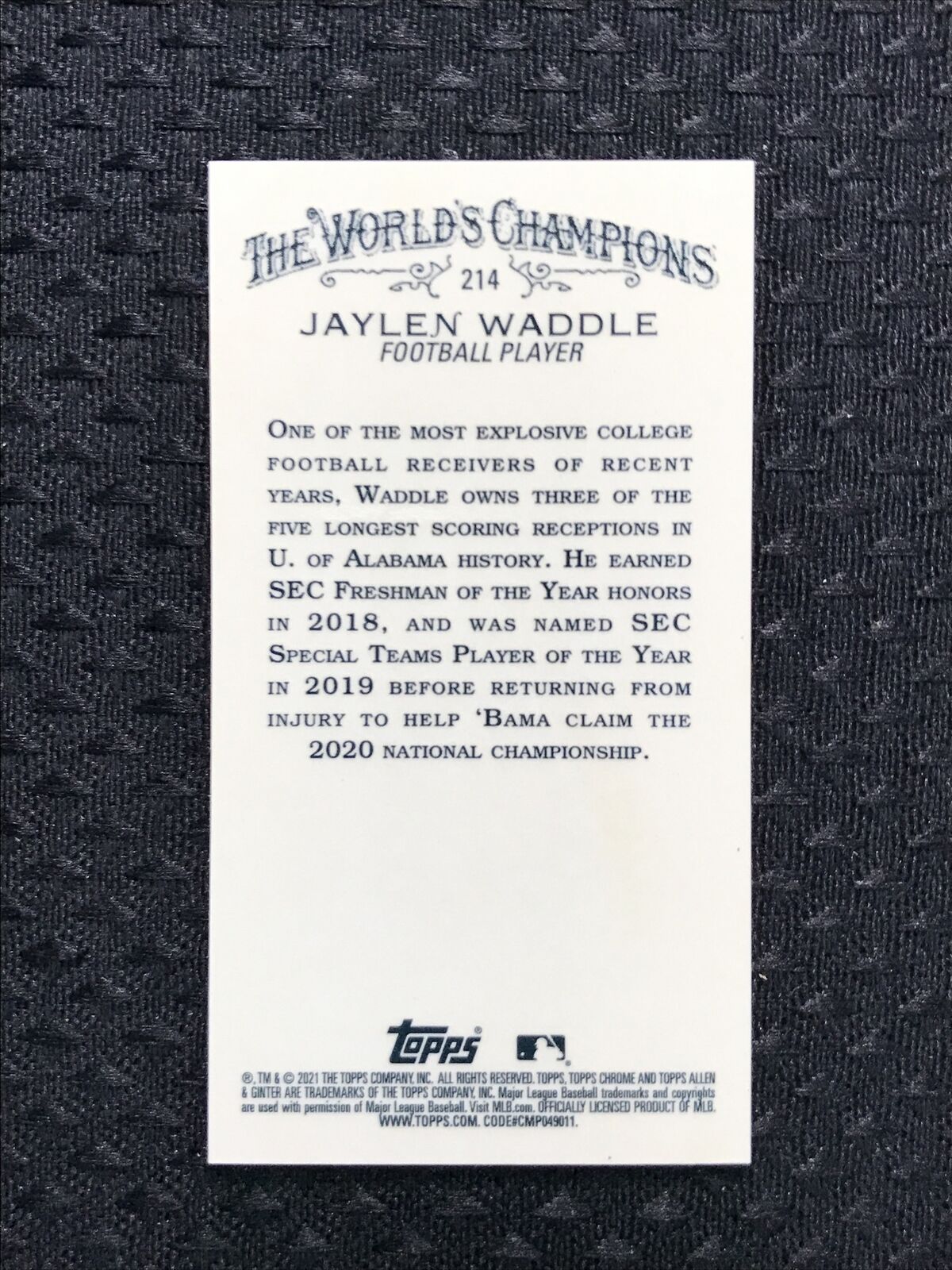 Jaylen Waddle 2021 Topps MINI CHROME REFRACTOR ALLEN & GINTER - Miami Dolphins