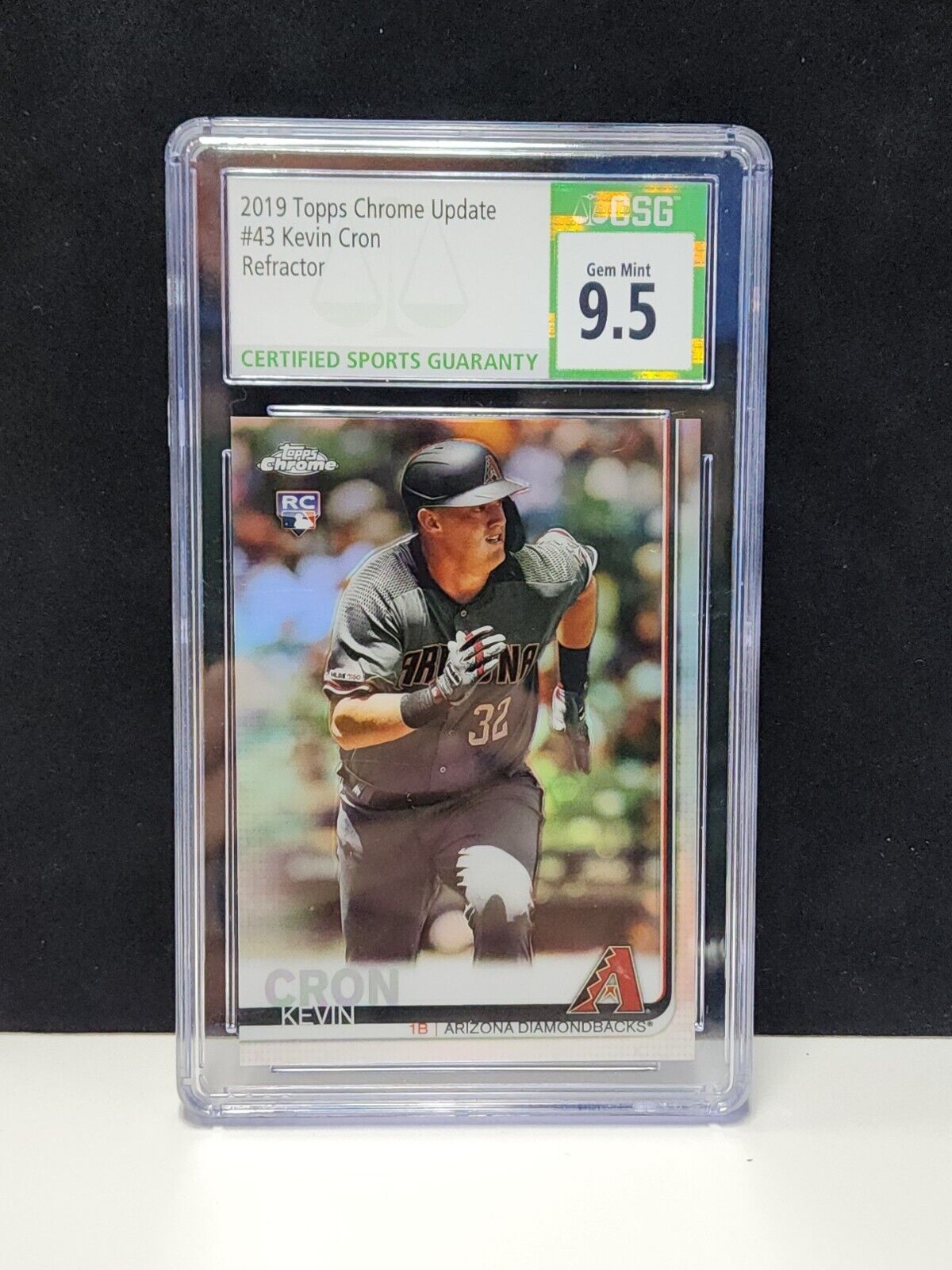 2019 Topps Chrome Update KEVIN CRON Diamondbacks RC! #43 CSG 9.5 GEM MINT