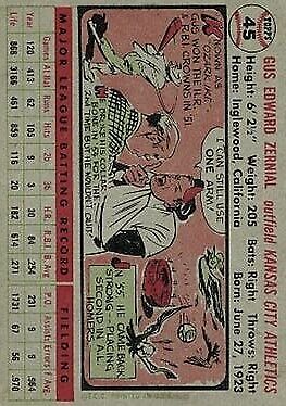 1956 Topps #45 Gus Zernial - NM