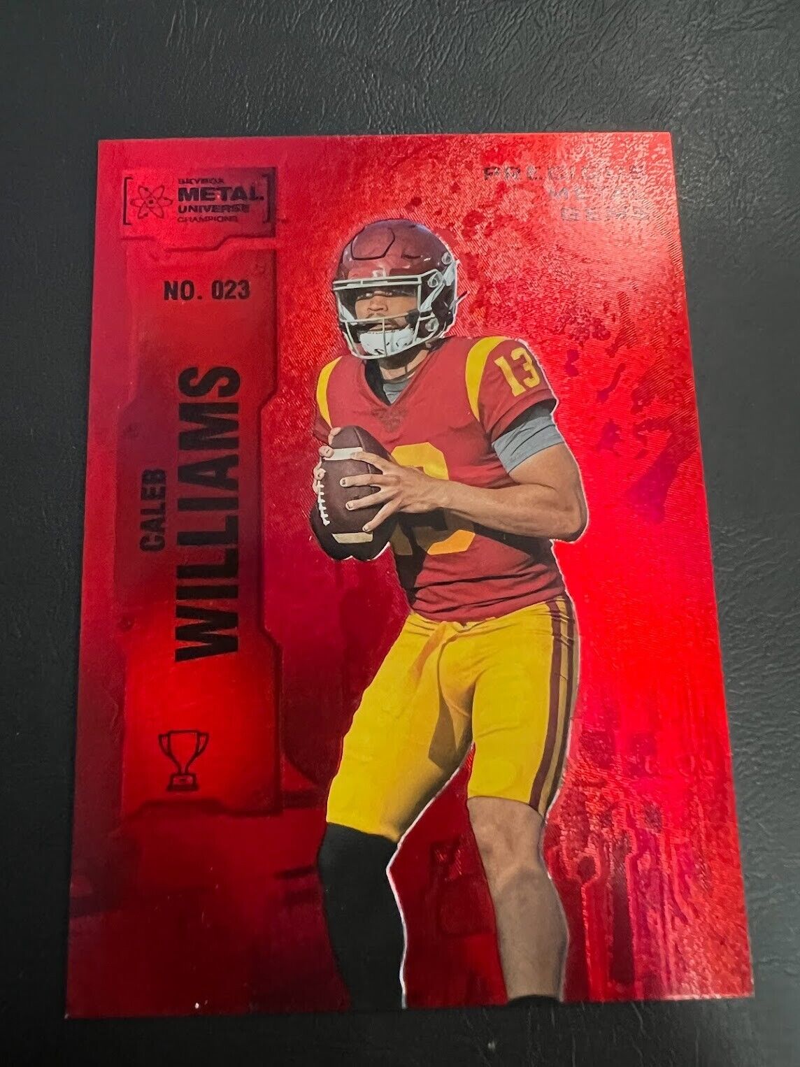 2022 UD Skybox Metal Champion Caleb Williams Precious Metal Gem Red PMG 20/100 J