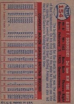 1957 Topps #154 Red Schoendienst - NM