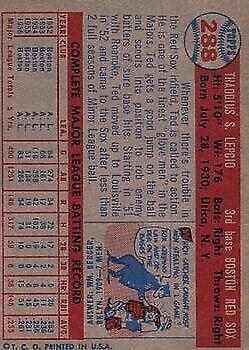 1957 Topps #288 Ted Lepcio - NM