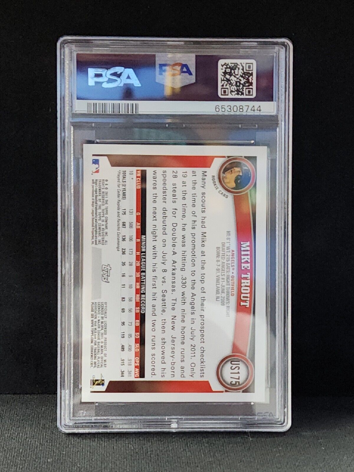 2011 Topps Update Mike Trout Rookie RC #US175 PSA 7 NEAR MINT