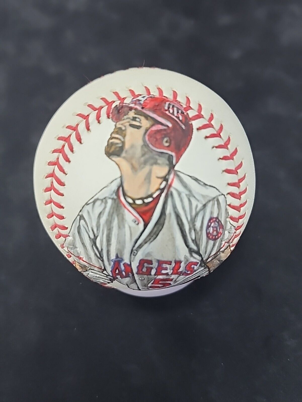 2022 ALBERT PUJOLS BASEBALL - DOUG BREWER HAND PAINTED PHOTO.. RARE