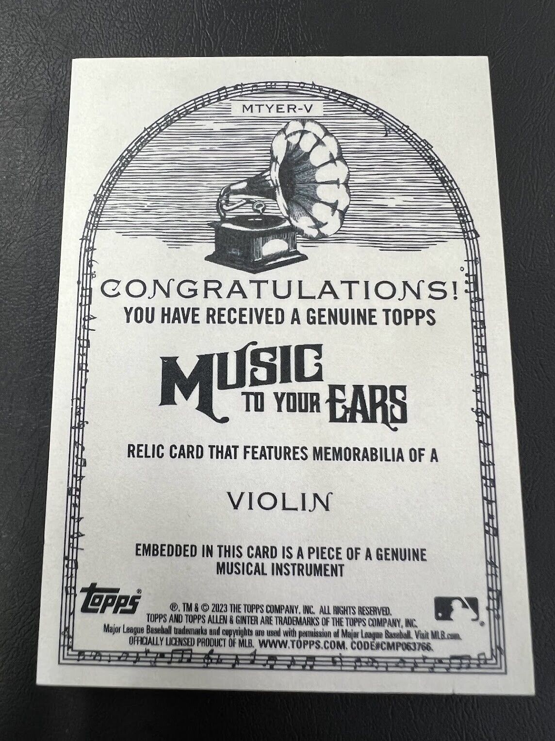 2023 Topps Allen & Ginter Music To Your Ears Violin Relic Memorabilia #165/200 J