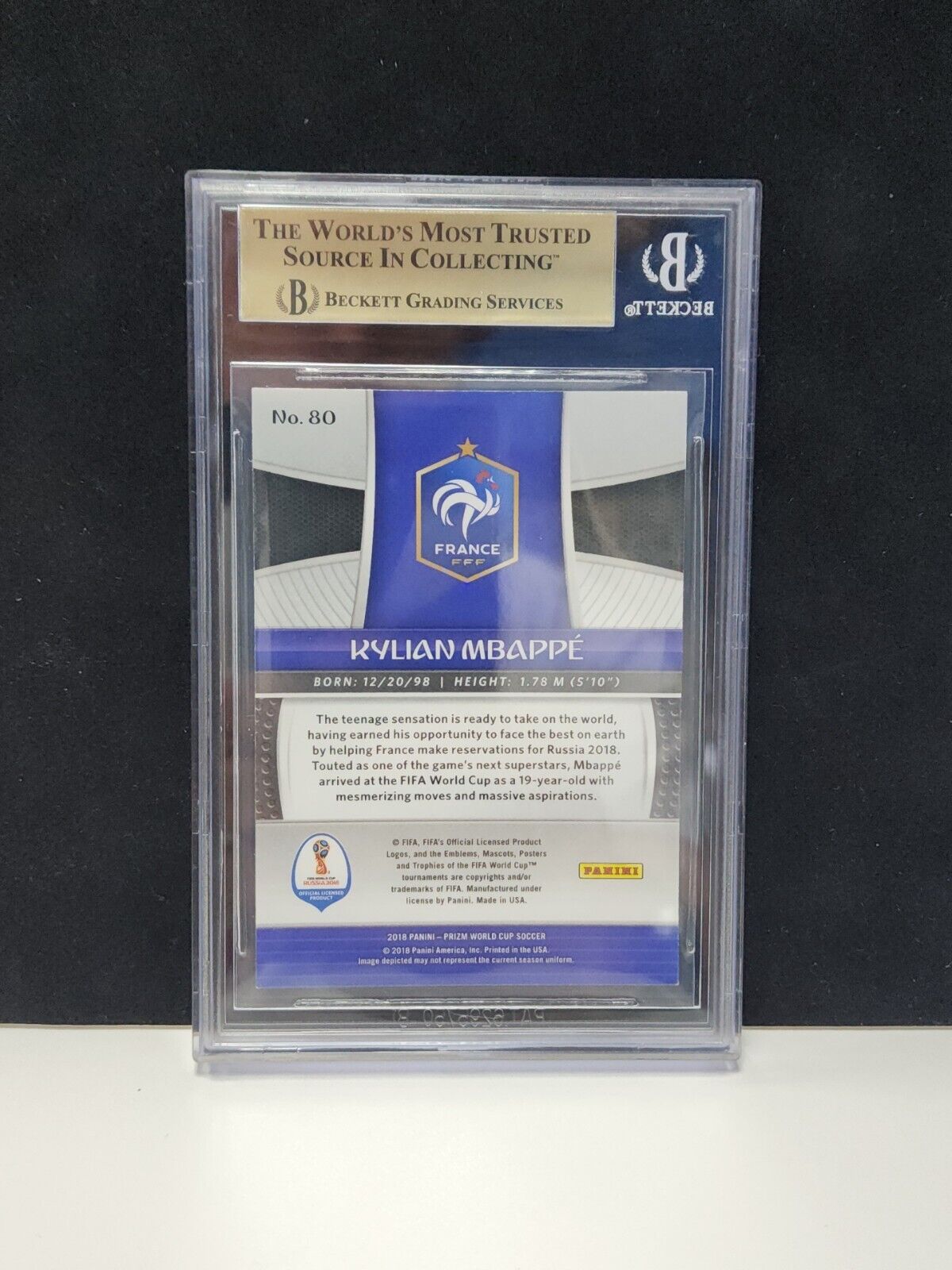 2018 Panini Prizm World Cup #80 Kylian Mbappe BGS 9.5