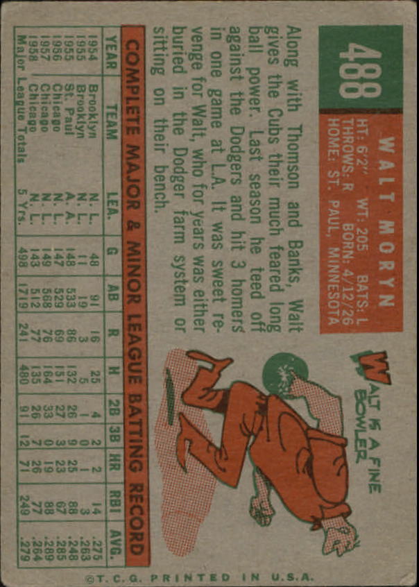 1959 Topps #488 Walt Moryn - NM