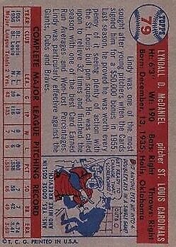 1957 Topps #79 Lindy McDaniel RC - NM