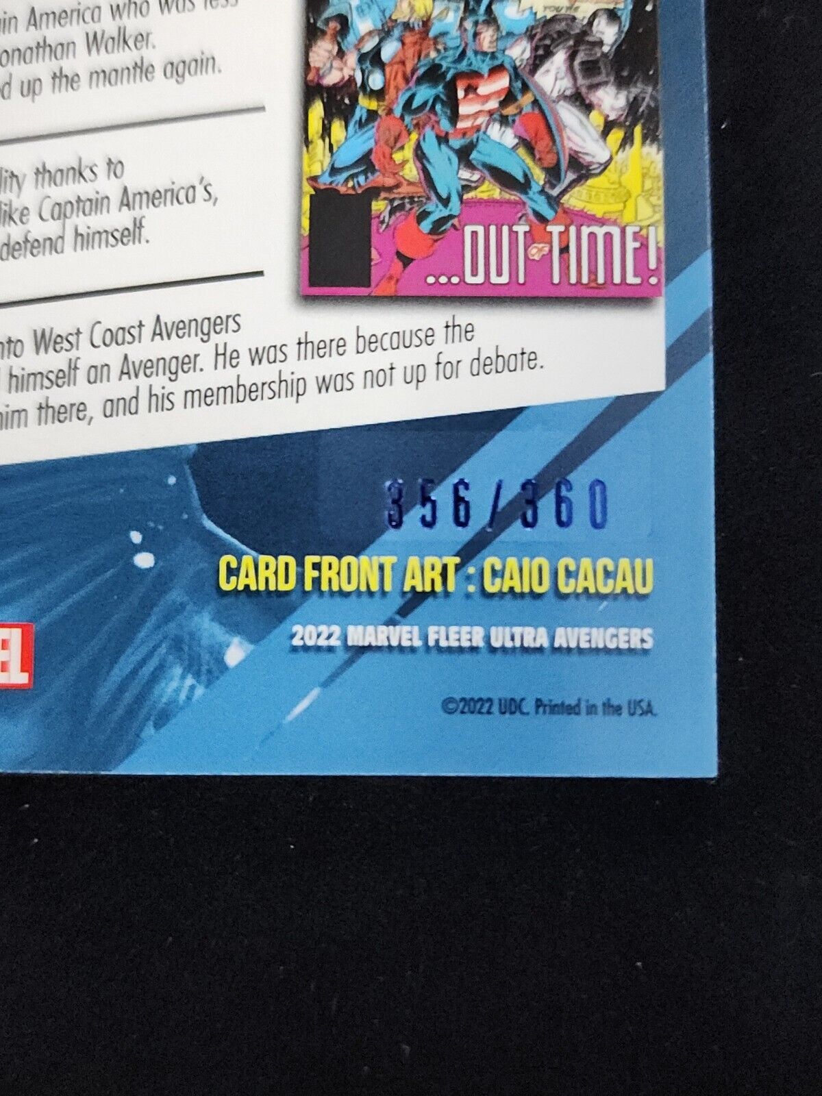 2022 Upper Deck Marvel Fleer Ultra Avengers U.S Agent Blue Foil #'d/360