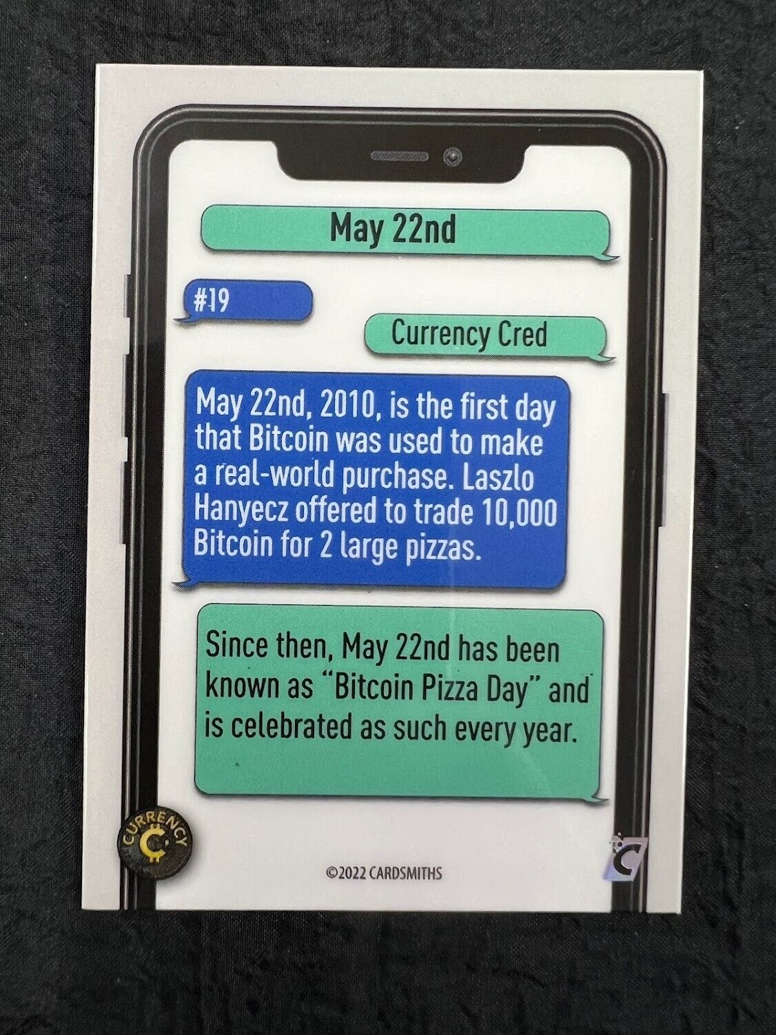 MAY 22nd PIZZA DAY #19 2022 Cardsmiths Currency 1st Ed. CRYSTAL SPARKLE Holo