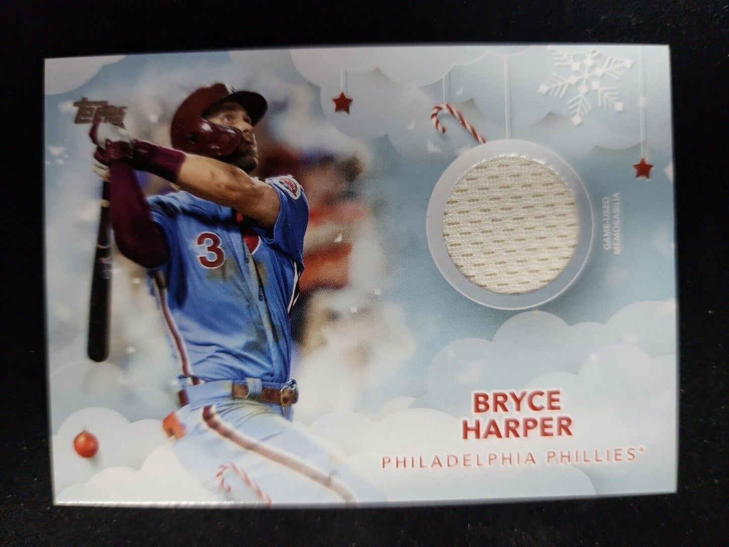 Bryce Harper 2020 Topps Walmart Holiday Mega GAME USED JERSEY PHILLIES #WHR-BH