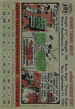 1956 Topps #285 Eddie Miksis - NM