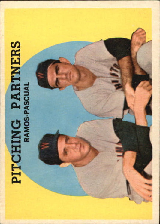 1959 Topps #291 Pitching Parrtners Pedro Ramos Camilo Pascual - NM