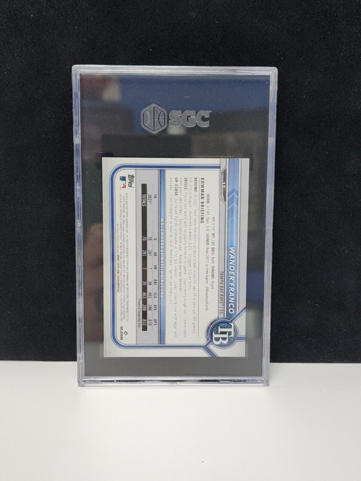 2022 Bowman Chrome Wander Franco Rookie Card RC #10 SGC 9.5 MINT+