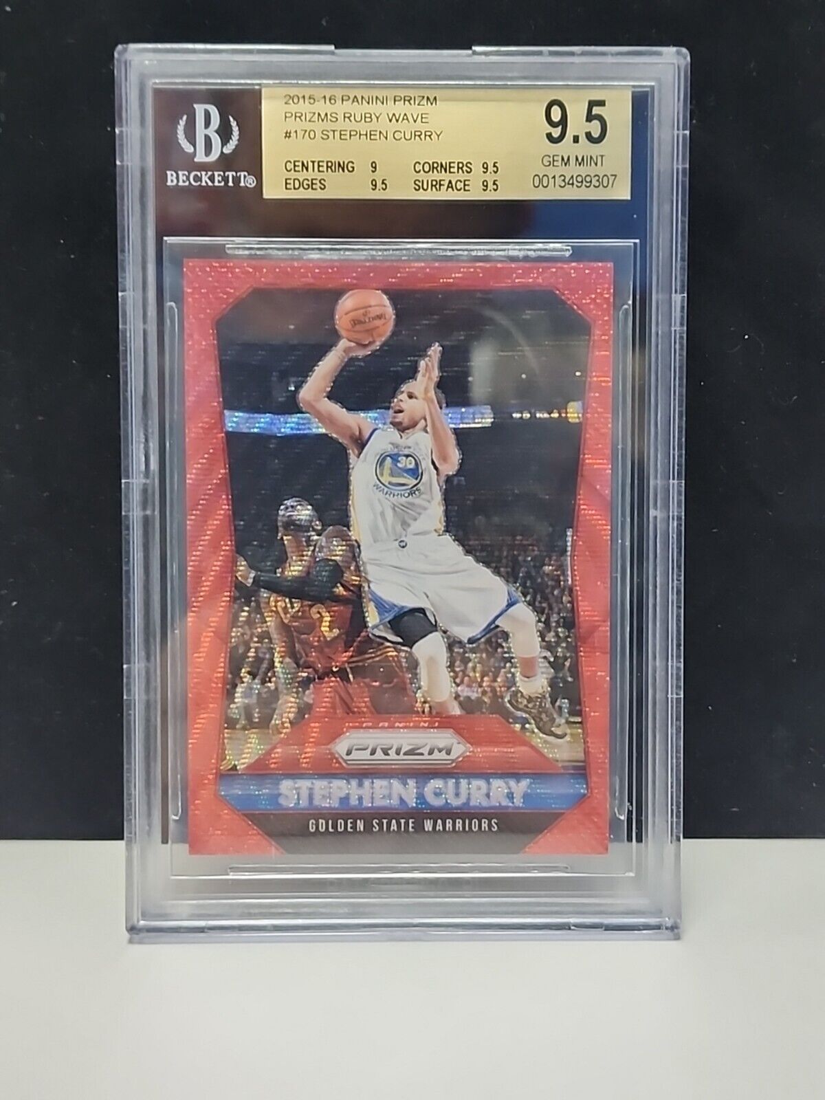 2015-16 Stephen Curry Panini Prizm Ruby Wave BGS 9.5 #170 /350