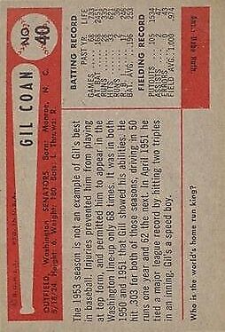 1954 Bowman #40 Gil Coan - NM