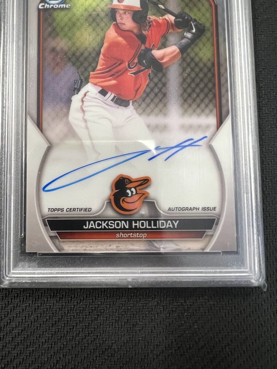 2023 Bowman Chrome Jackson Holliday #CPA-JH Prospect On Card Auto PSA 10 J