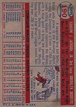 1957 Topps #190 Randy Jackson - NM