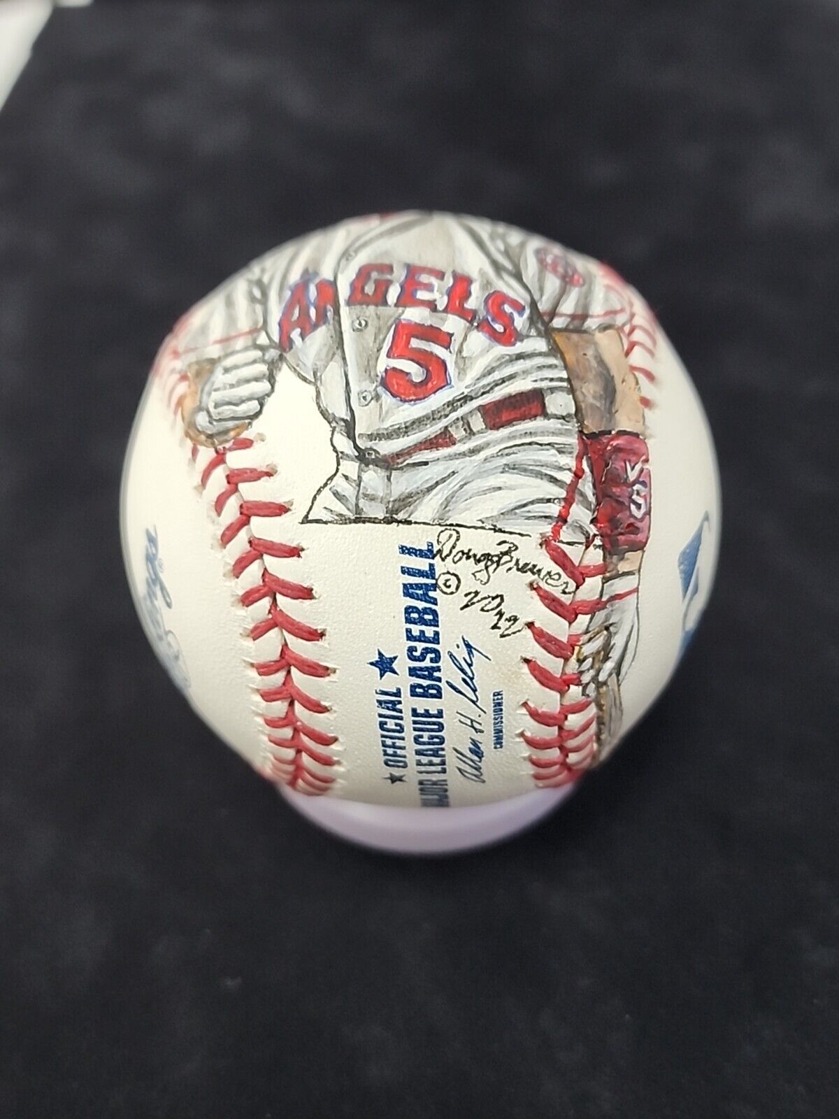 2022 ALBERT PUJOLS BASEBALL - DOUG BREWER HAND PAINTED PHOTO.. RARE