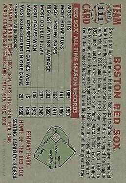 1956 Topps #111 Boston Red Sox TC - Vg+
