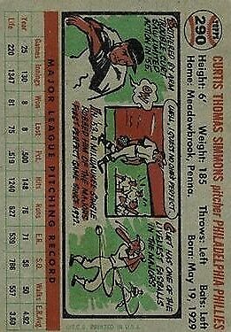 1956 Topps #290 Curt Simmons - NM