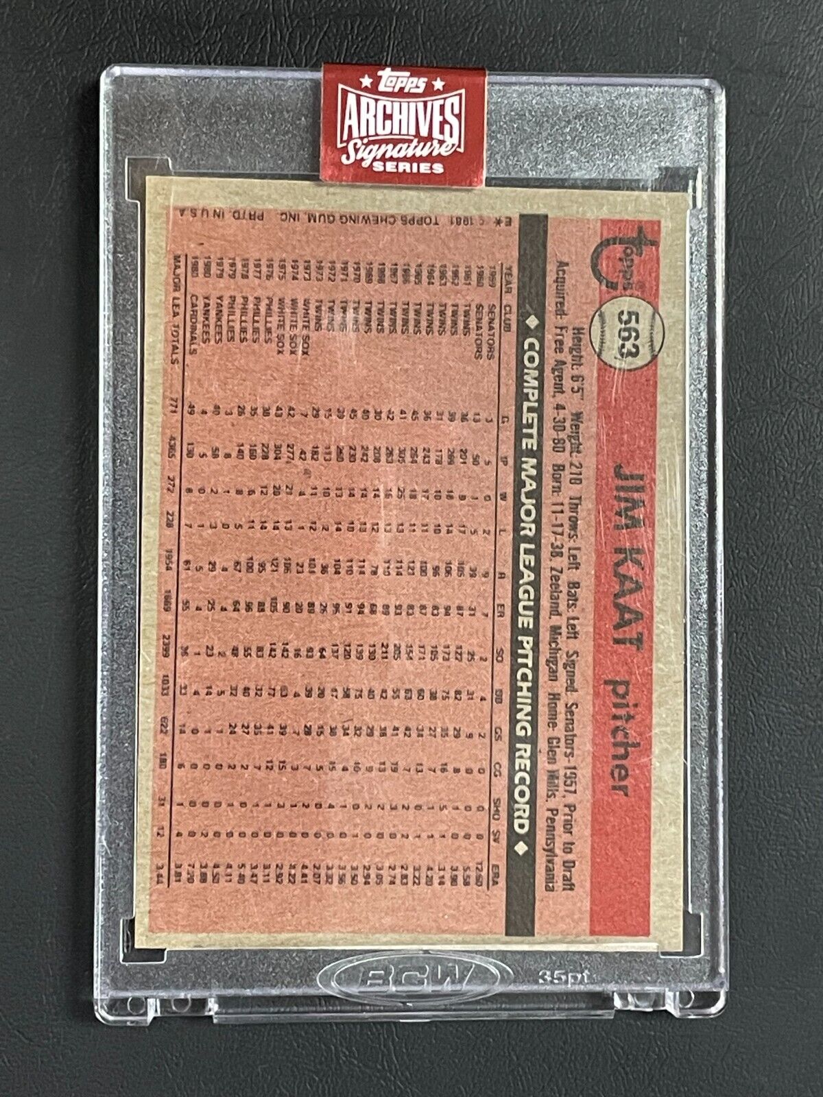 2023 Topps (1981) Archives Signature Retired Series Jim Kaat HOF Cardinals /45