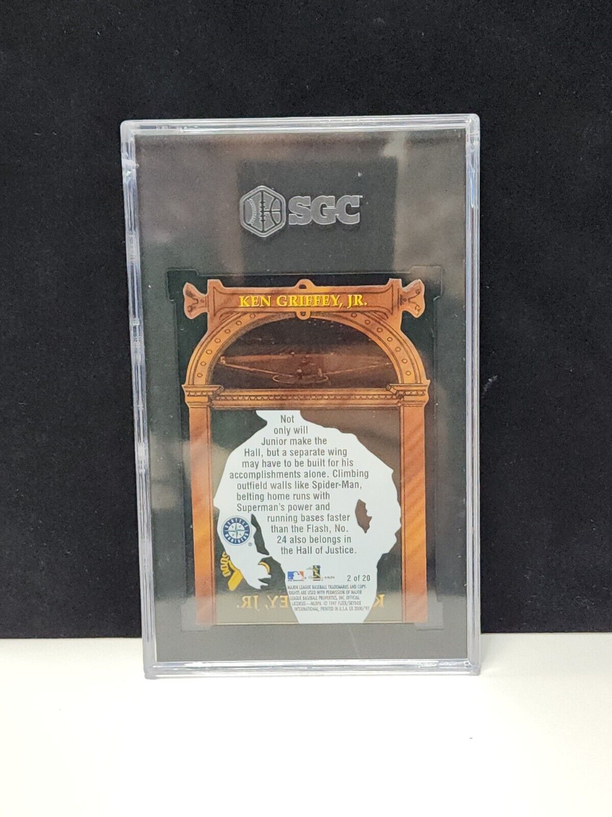 KEN GRIFFEY JR. 1997 SKYBOX E-X2000 HALL OR NOTHING #2 OF 20 SGC 8 NM-MT DIE-CUT