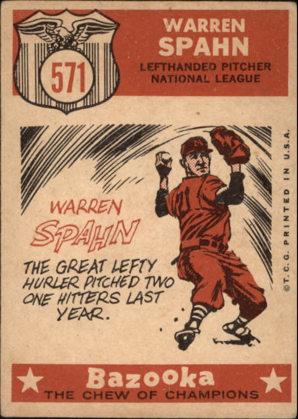 1959 Topps #571 Warren Spahn AS - NM