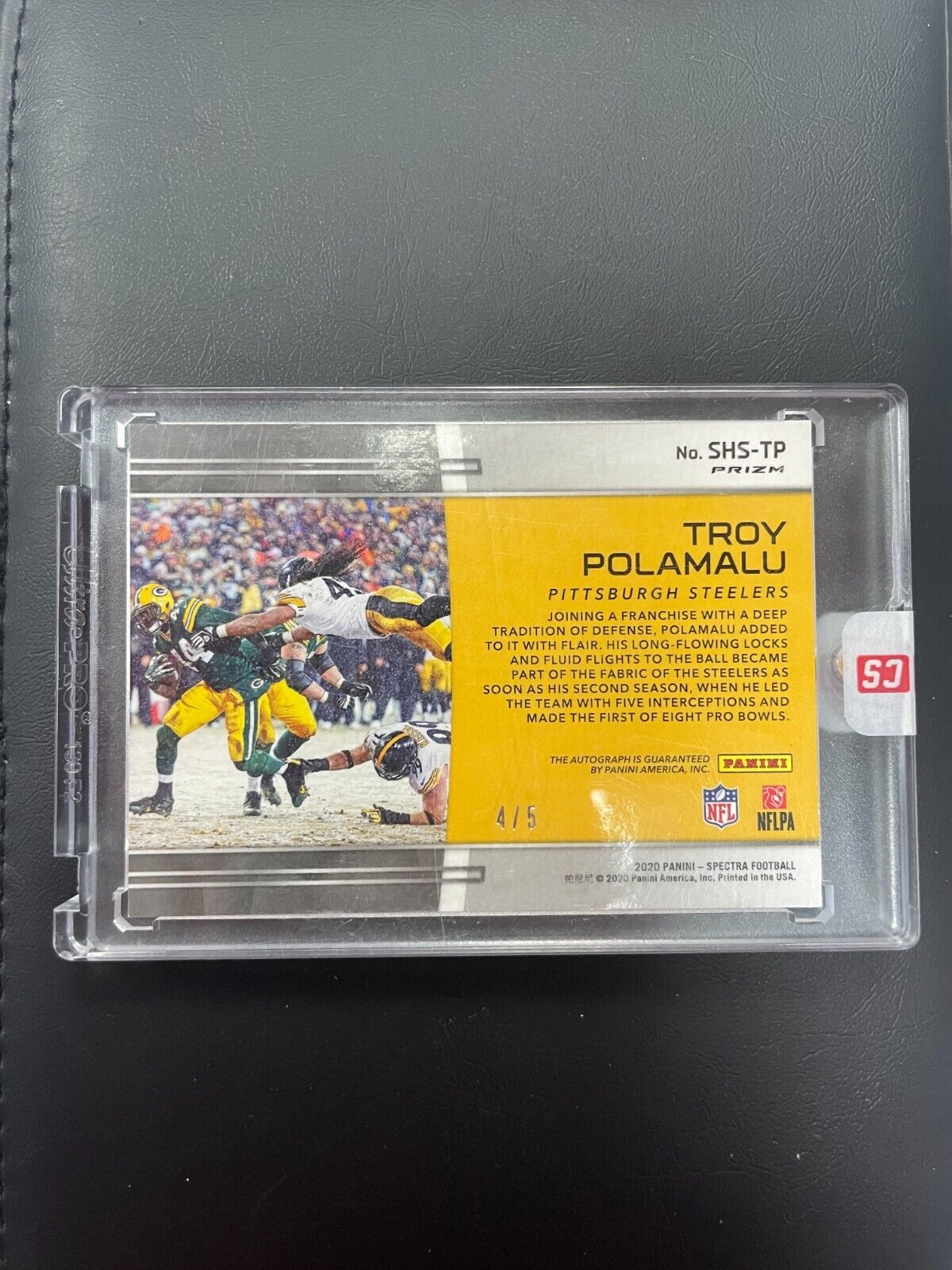 2020 Spectra Sky High Signitures Troy Polamalu Neon Blue Auto /5