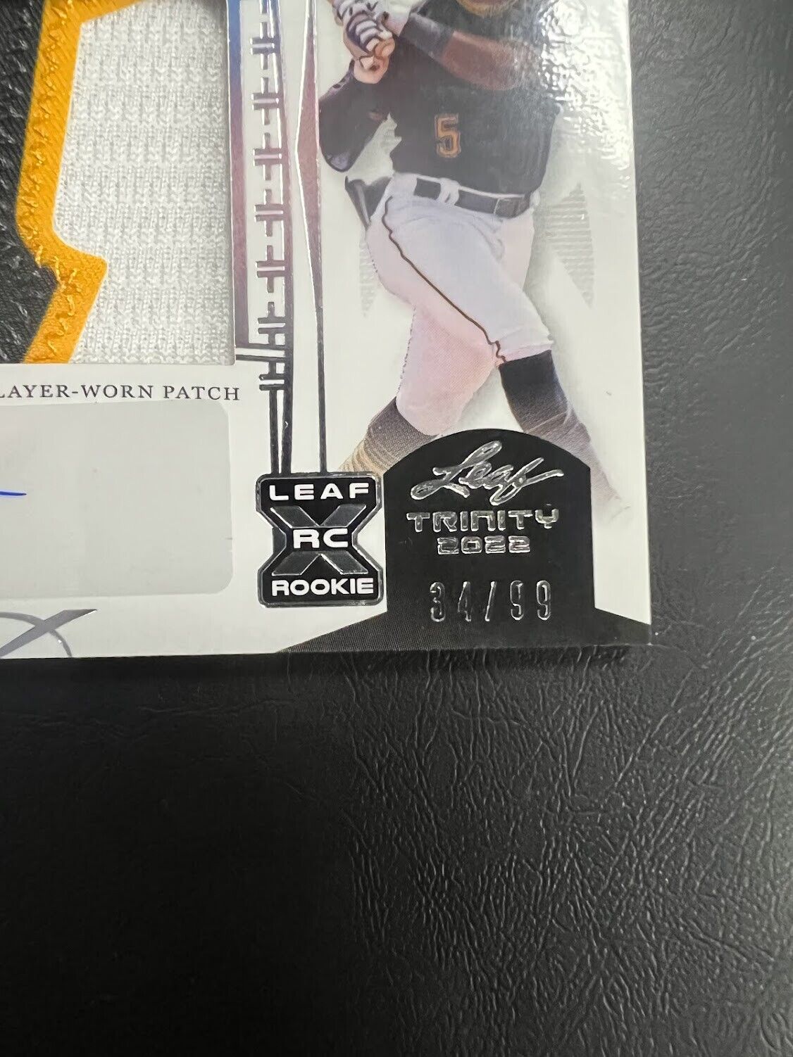 2022 Leaf Trinity Termarr Johnson Patch auto 34/99 Pirates 3 Color Patch J