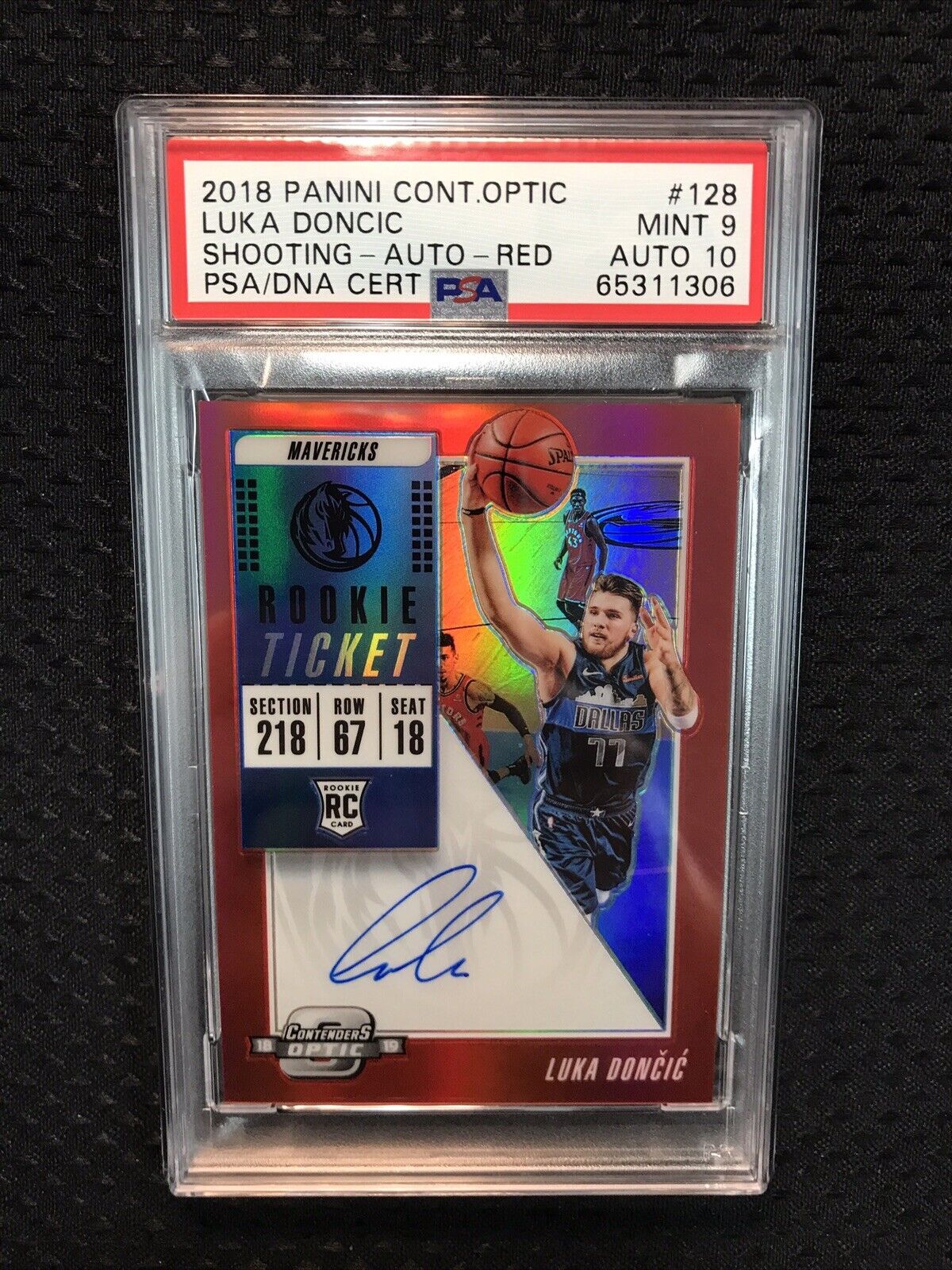 2018-19 Contenders Optic Red LUKA DONCIC Rookie Ticket /149 PSA 9 /10 Auto